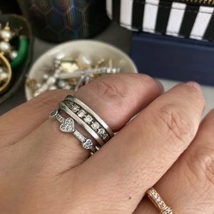 Vintage Solid Sterling Bulgari Eternity Ring with Genuine White Sapphires